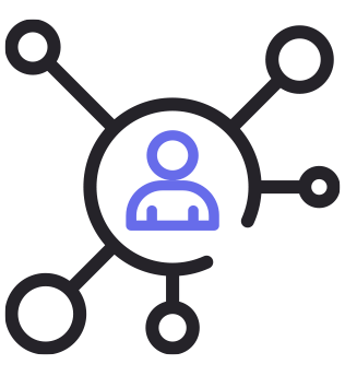 Unifies customer data icon