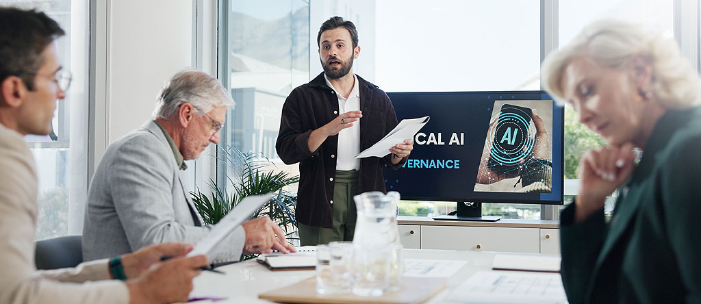 AI leader sharing top 5 CX trends with team