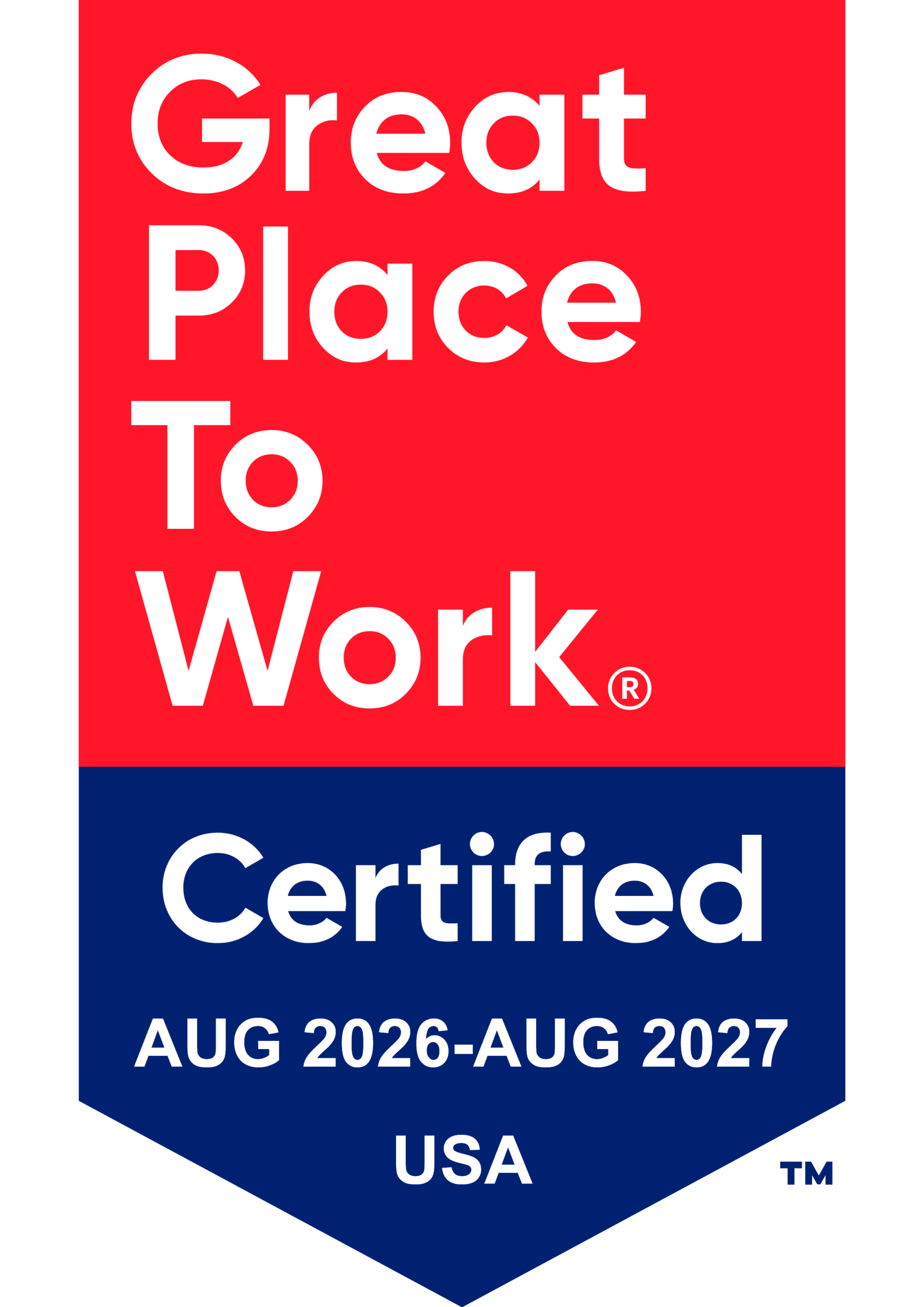 BlastX Great Place to Work Certified August 2026-2027 Badge